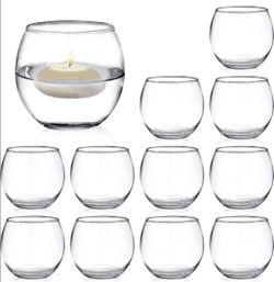 12pcs Clear Glass Round Votive Candle Holders, 2.6'' H x 3.1'' W
Tealight Candle Holder, Small Bowl Candle Holder Bulk