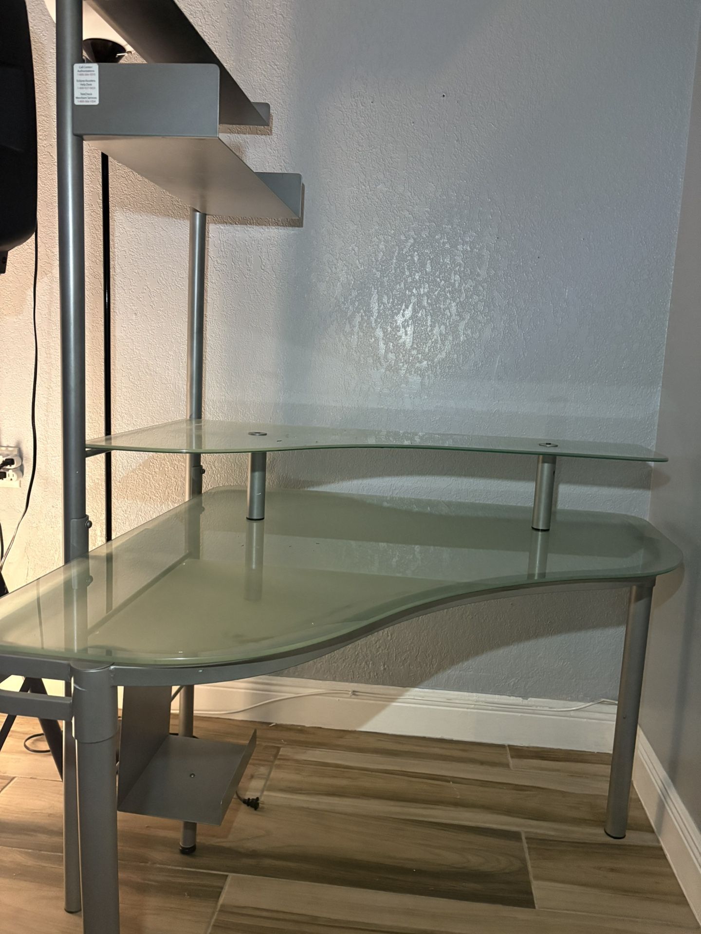 Desk Escritorio Crystal Corner Shelf