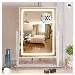 Vanity Mirror with Lights, Hollywood Makeup Mirror with Lights, Touch Control, 3 Color Lighting Modes, Dimımable, Detachable 10X Magnification Mirror,