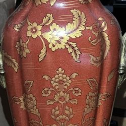 Large Ornate Red & Gold Decorative Table Lamp – Vintage Style 