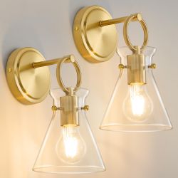 Gold Wall Sconces Set of 2