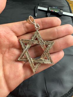 925 Silver Star of David Religious Pendant