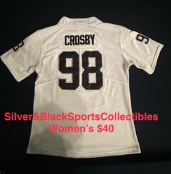 WOMEN’S LAS VEGAS RAIDERS MAXX CROSBY STITCHED JERSEY SMALL UP TO 2XL
