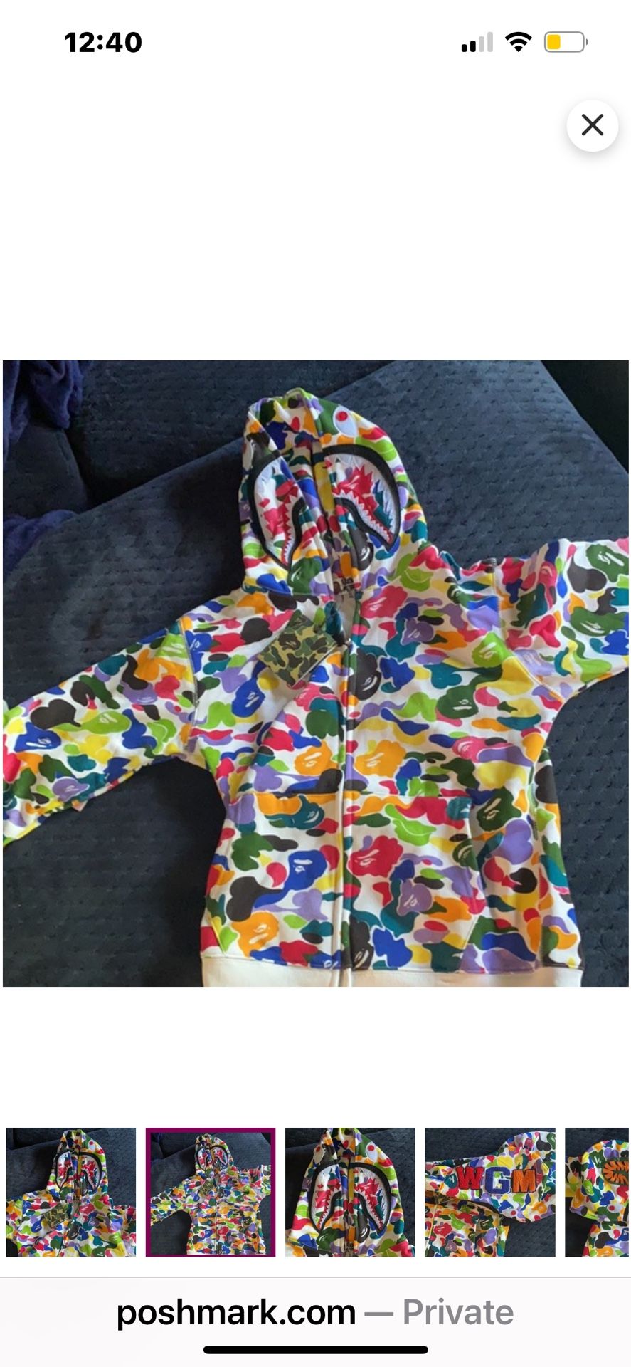 Bape Hoodie Comes With Tag 100% Cotton