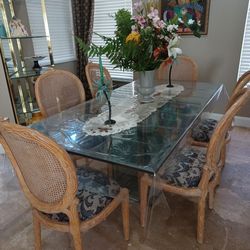 Glass Dining Table And Glass Base