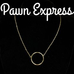 14K Open Circle Necklace 
