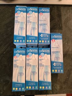 Dr Brown brand new options, 4 oz, 8 oz baby bottles glass and plastic