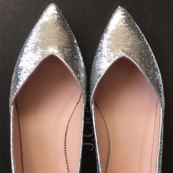 (NEW) (1 AVAILABLE) WOMEN’S J.CREW GWEN FLATS WITH GLITTERY SEQUINS - SIZE: 7 1/2 (MSRP: $158)