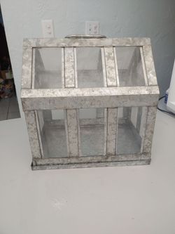 Galvanized Metal Table Top Terrarium