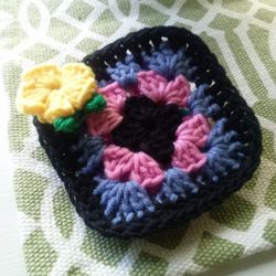 Granny Square Hair Fascinator 