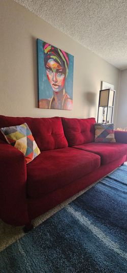 Red Sofa / Couch – Good Condition – Must Go!