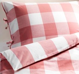 IKEA Pink Plaid Duvet Cover