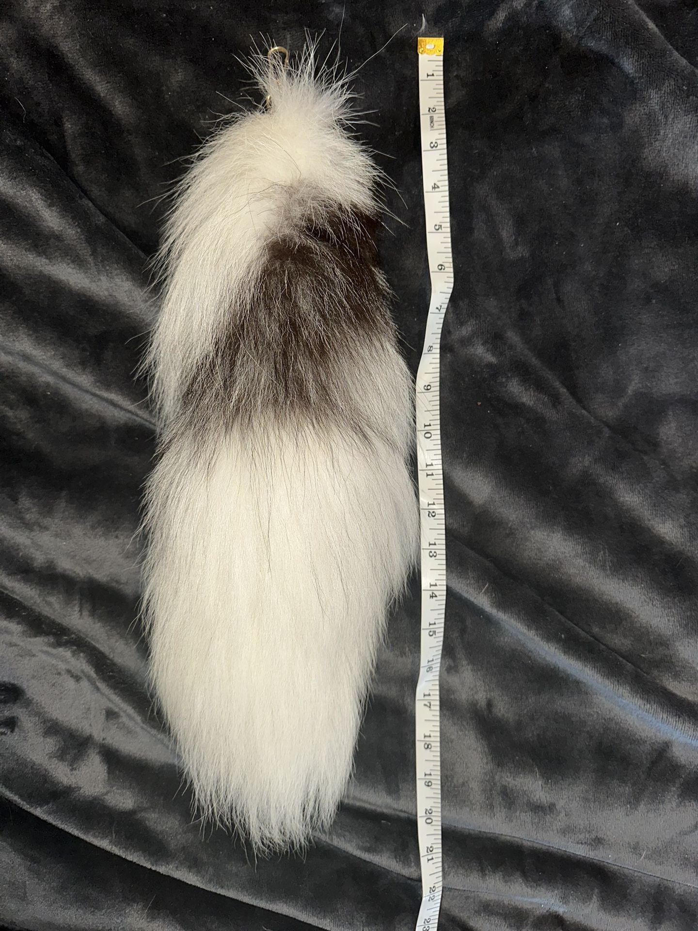 Arctic Marble Fox Tail Keychain