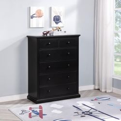 Chest Black Finish, Solid Pine Wood, New Especial Price