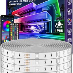 300ft Outdoor LED Strip Lights Waterproof,IP68 Outside Led Light Strips Waterproof with Bluetooth App Remote Control,Music Sync RGB Exterior Led Rope