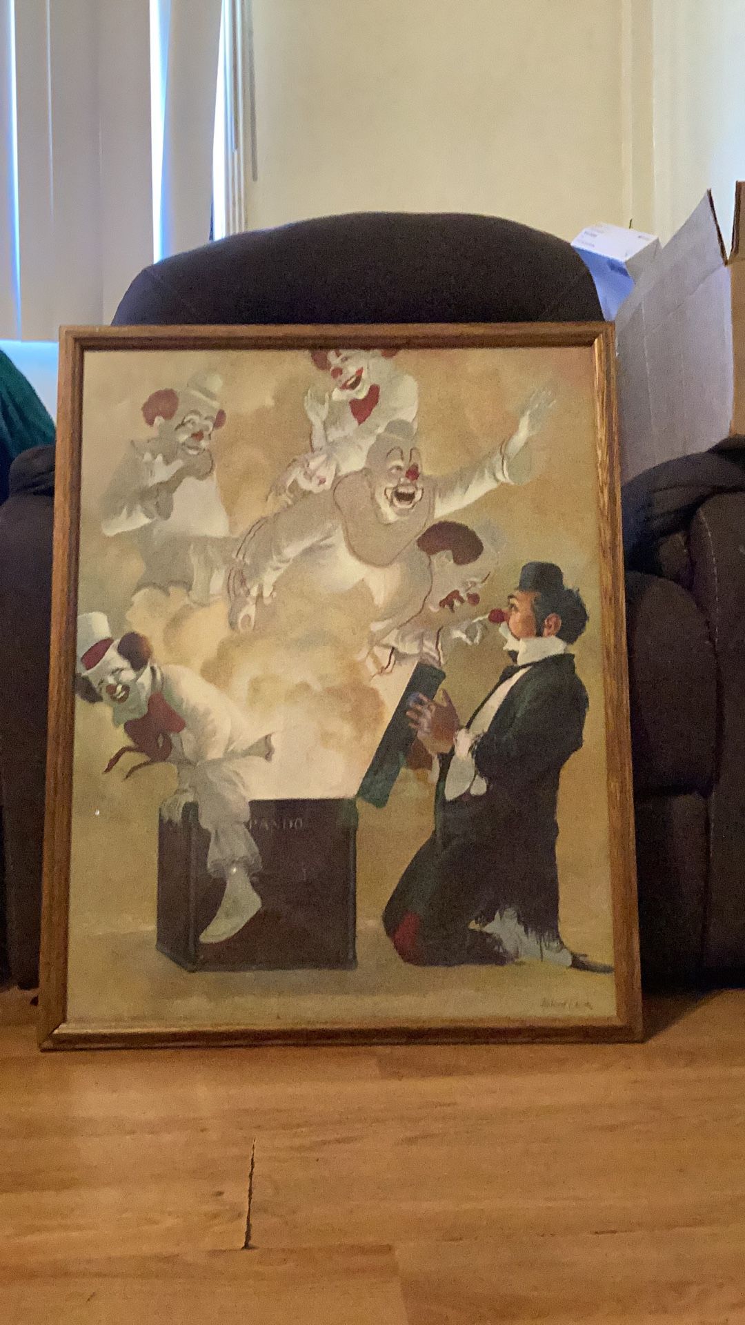 Vintage Robert Owen Clowns Out Of Pandoras Box $100