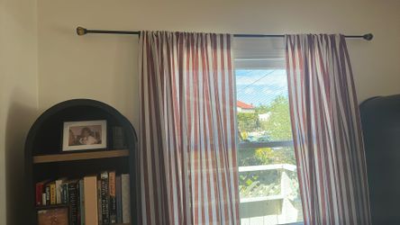 (1) Pinstripe Curtain In Rust