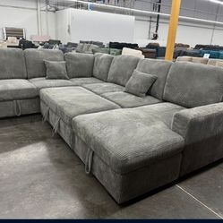 ✅️✅️4-Piece Convertible Sectional
Sleeper Sofa, Chaise Storage, Sofa Storage & USB Port✅️✅️