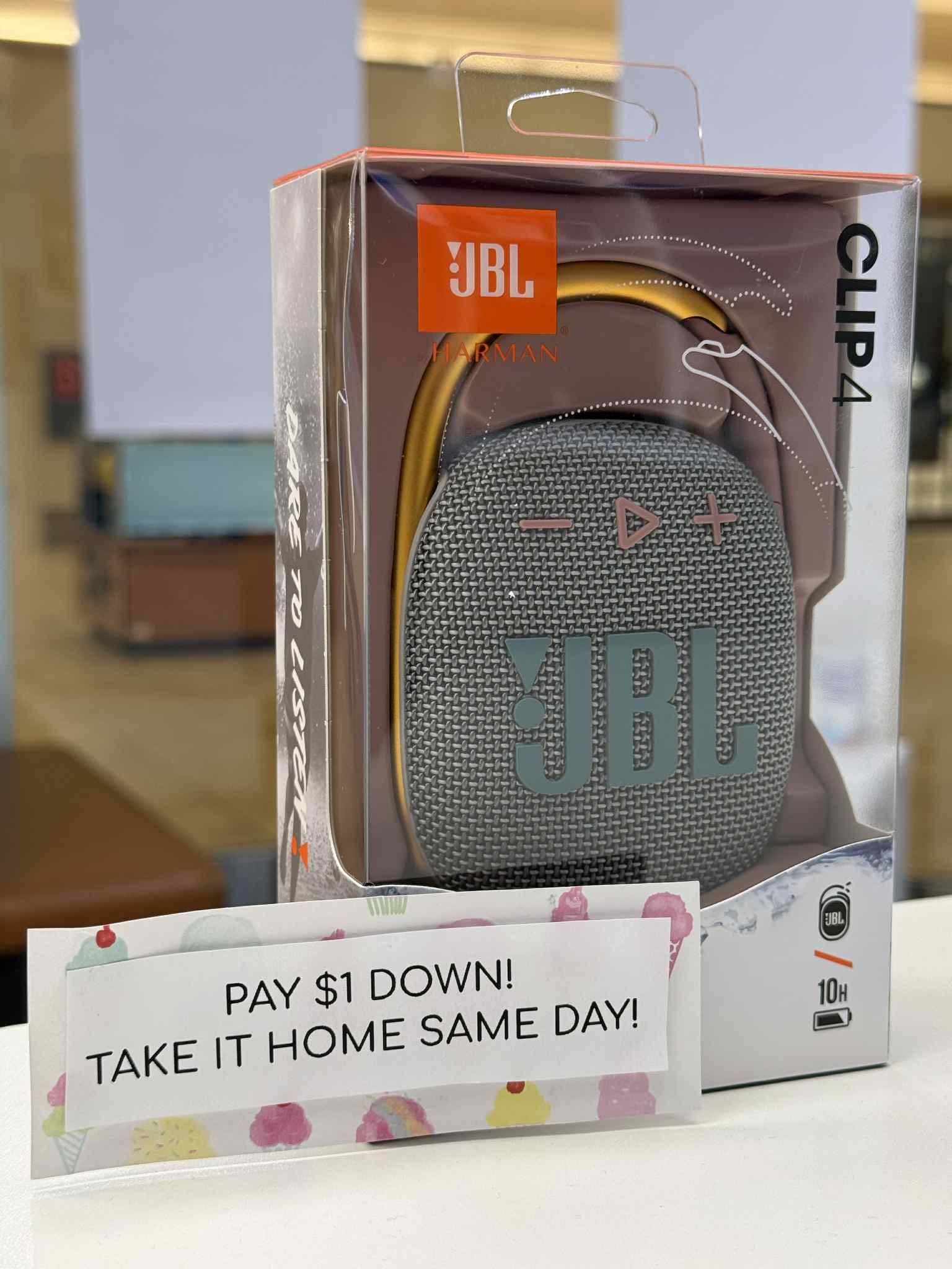 JBL Clip 4 Bluetooth Speaker- Pay $5 DOWN AVAILABLE - NO CREDIT NEEDED