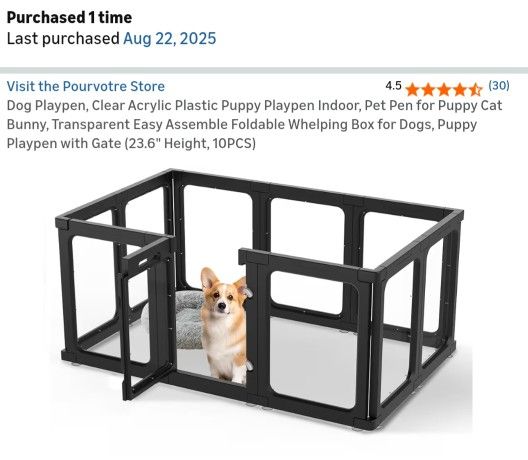 Small Dog, Puppy / Animal Crate & Playpen Acrylic 