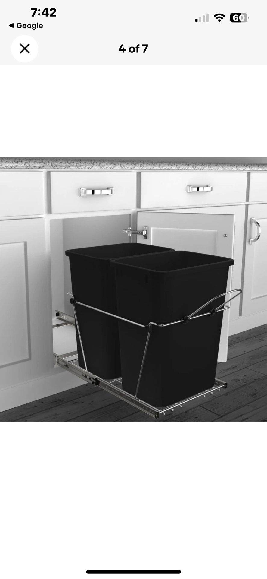 Double Pullout Trash Can for Kitchen Cabinets 35 Qt Garbage Recyclin