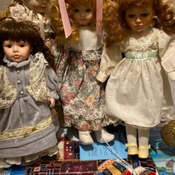 Lot of 5 Antique Porcelain Dolls