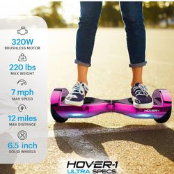 Hover-1 Ultra Electric Hoverboard - 9MPH Top Speed, 9 Mile Range, 400W Motor, Long Lasting Li-Ion Battery, Rider Modes: Beginner to Expert, 5HR Full C