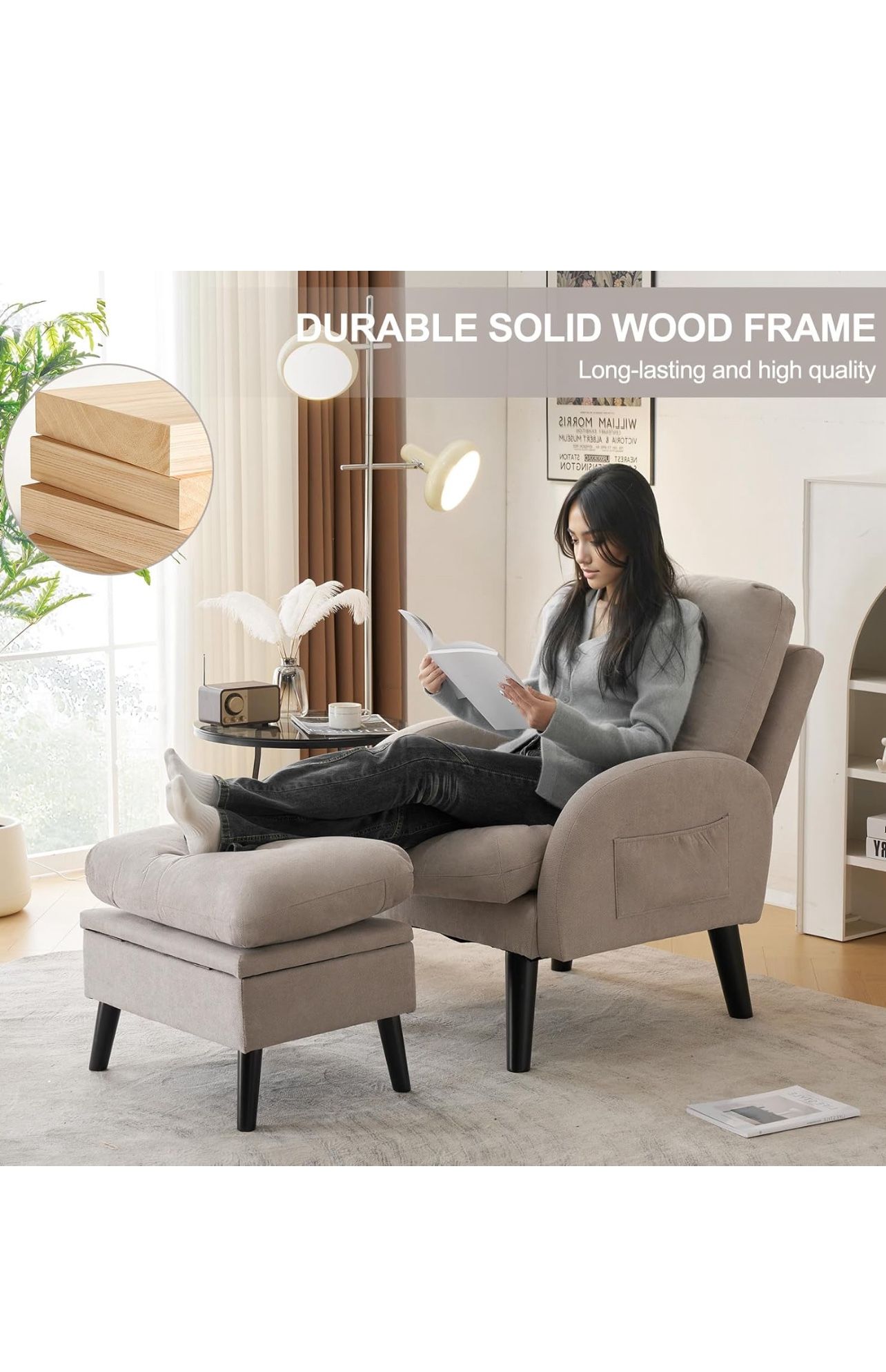 Accent Chair with Ottoman