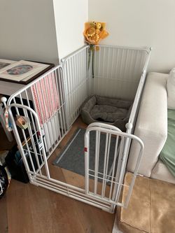 White Metal Pet Playpen with Door