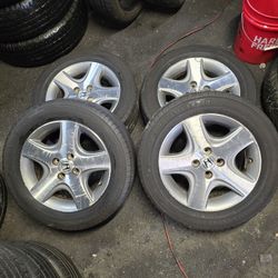 4 Honda Used Rims 15 4x100 & Tires 195-60-15