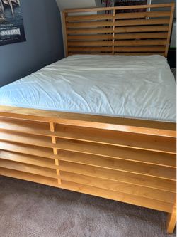 Queen bed frame only mattress extra