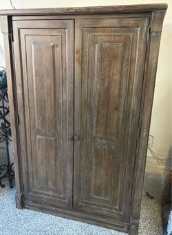 Restoration Hardware Armoire - Antiqued Charcoal Brown