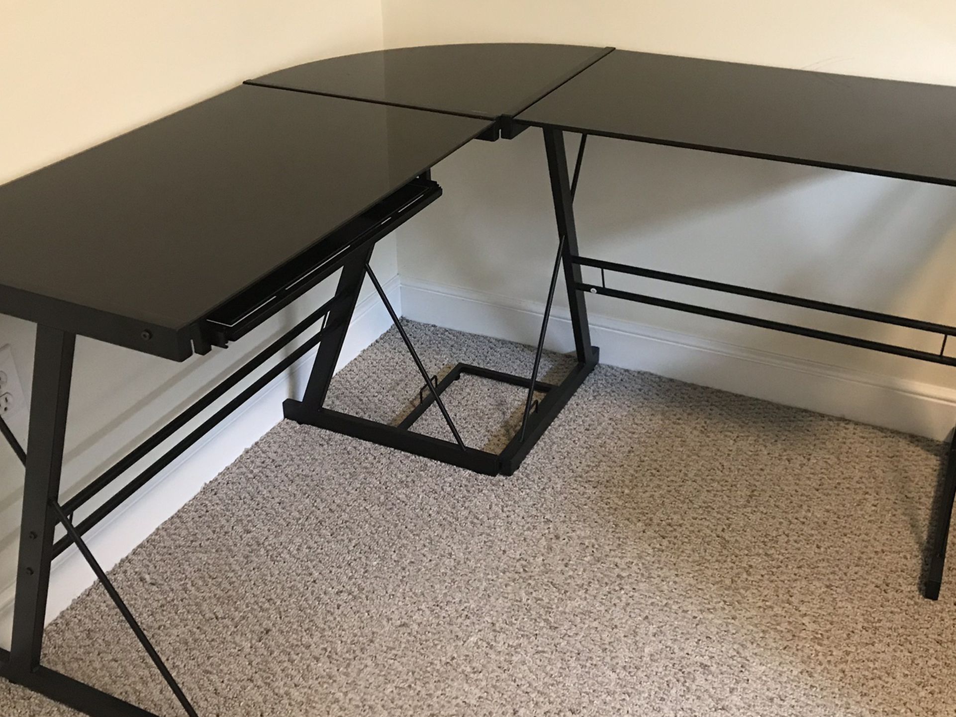 Modern Glass-top Office Or Gaming Desk