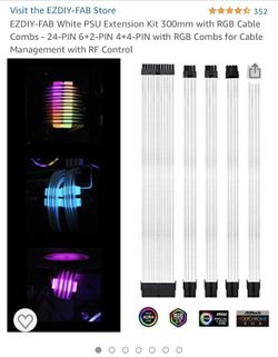 White PSU Extentions with RGB cable clips