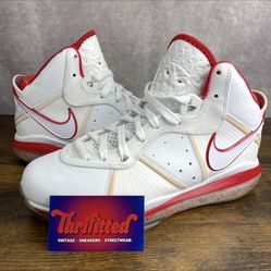 Nike LeBron 8 White Size 9 417098-102 White Red Men’s Basketball Sneakers OG Rare