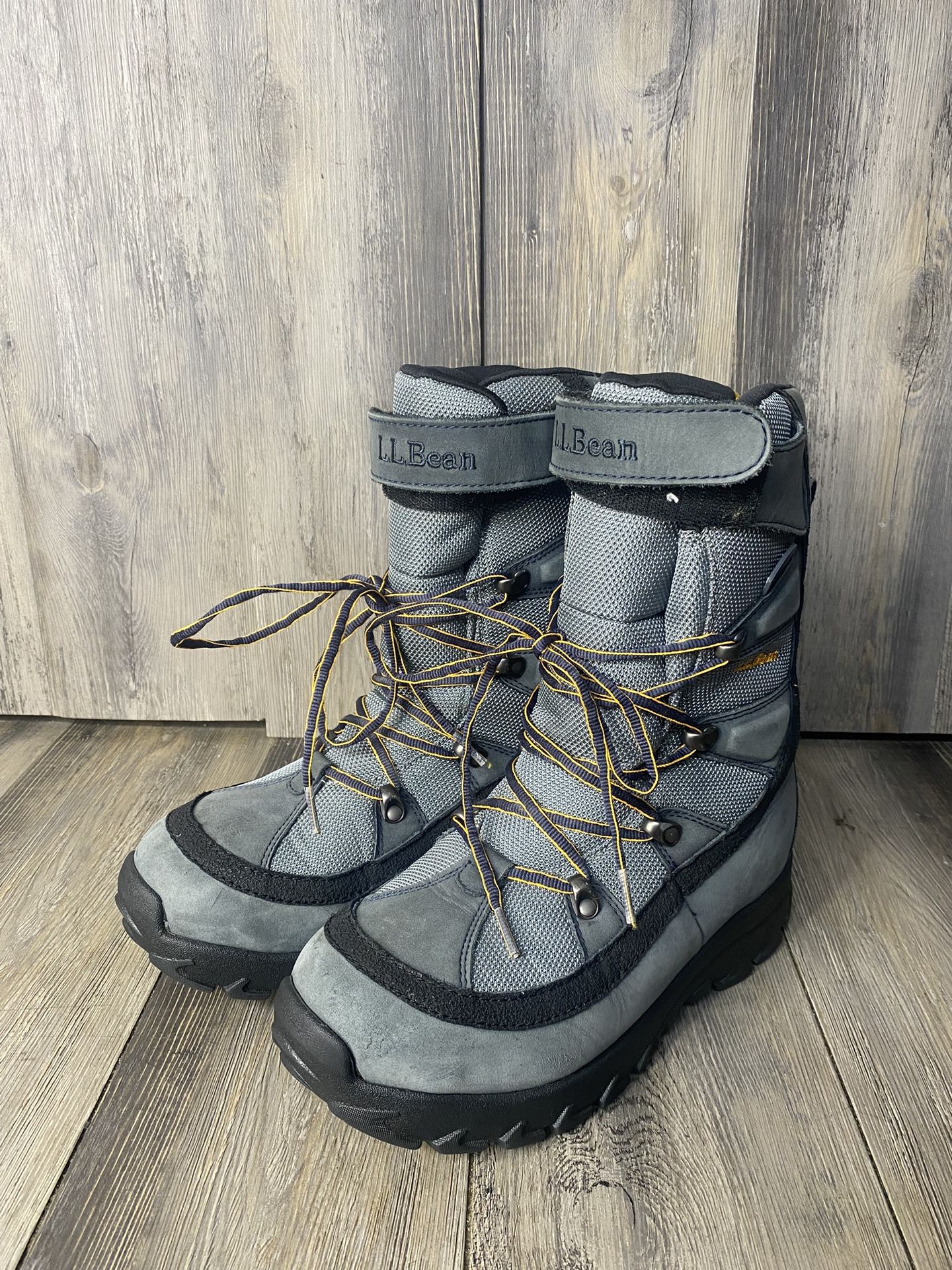 L.L. Bean Primaloft Dri-Lex Tek 2.5 Winter Boots Mens Size 7 Medium Gray Black