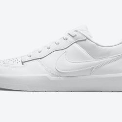 Nike SB Force 58 Premium Leather White Skate Shoes