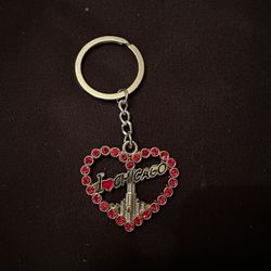 Chicago Heart Keychain