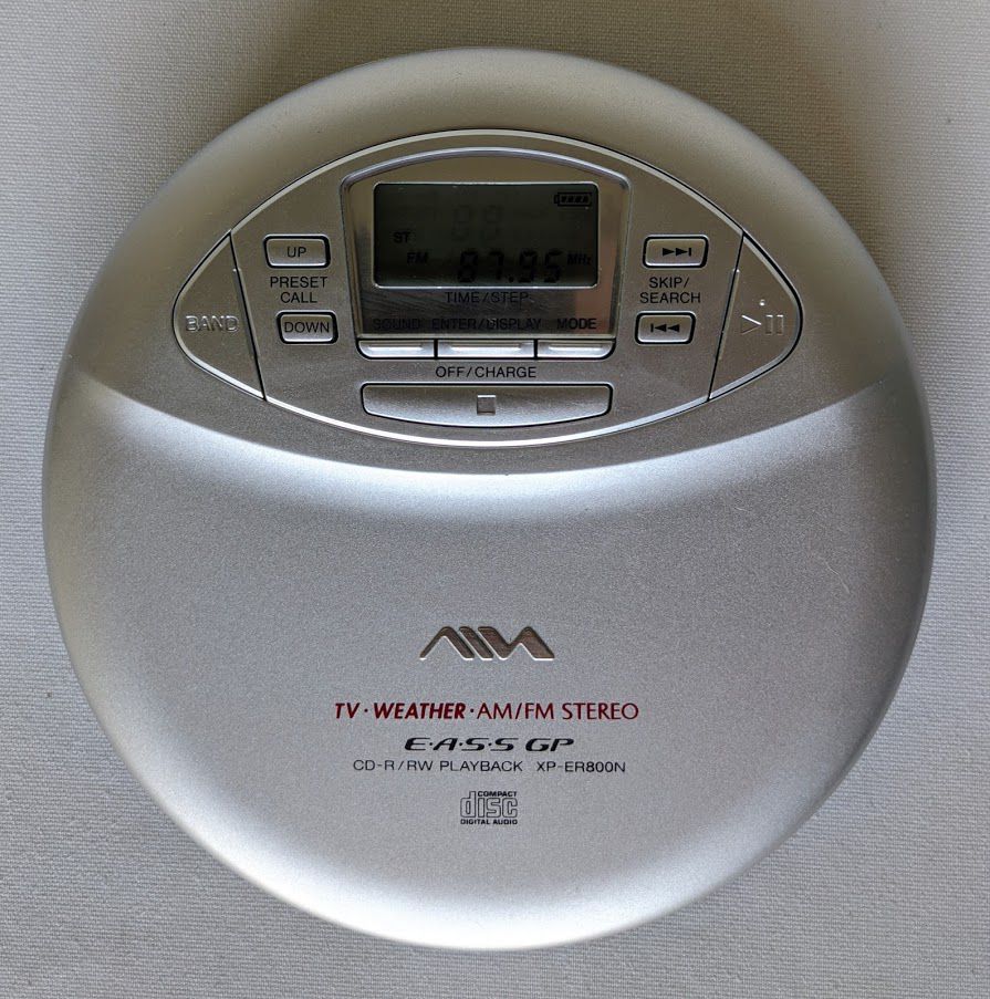 AIWA XP-ER800N Portable CD Player AM/FM Radio TV/Weather Stereo CD-R/RW Retro Sony Corporation