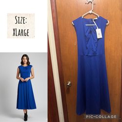 Roman Royal Blue Fit & Flare Midi Dress