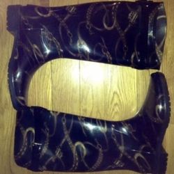 Polo Ralph Lauren Black Rain Boot Women SIZE 10 RARE