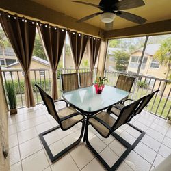 Outdoor 7 Piece Steel Dining Set $300