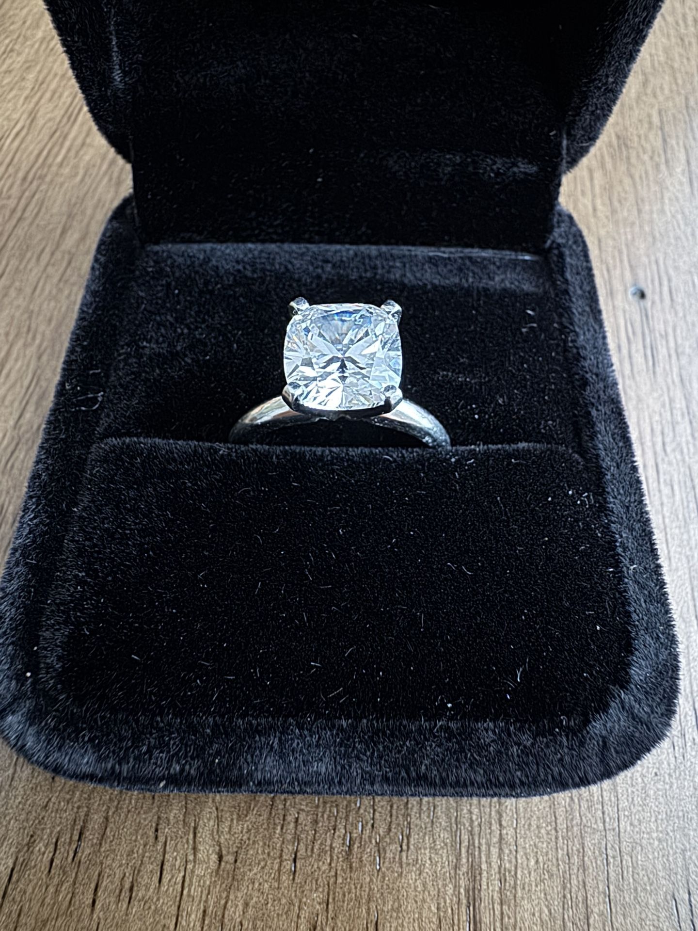 2.73 CT Cushion (Taylor Swift Cut) Lab Diamond Ring F VS1 IGI Certified Platinum Band