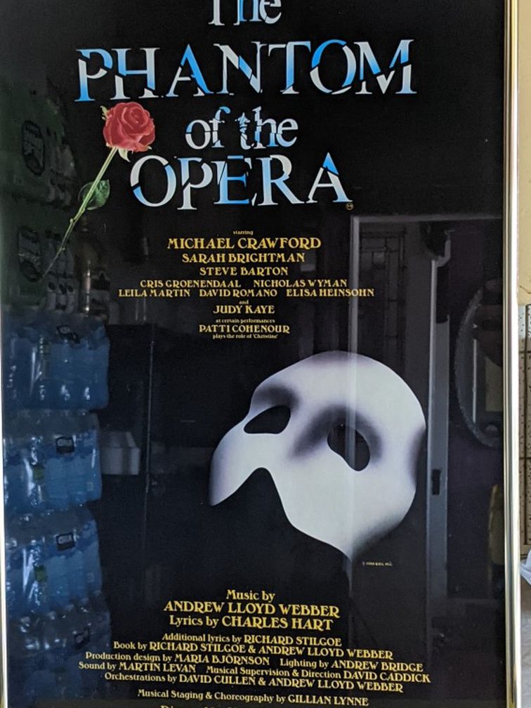 Phantom Of The Opera, Gold Framed 14 1/4 by 22 1/2 Inches. A Real Beauty.