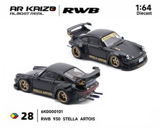 Almost Real 1:64 KAIZO Porsche RWB 930 Stella Artois 2026 Hobby Expo China Beijing Special Edition – Matte Black