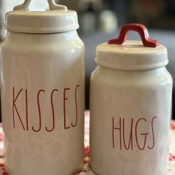 Rae Dunn Valentine’s red kisses and hugs $30 For both