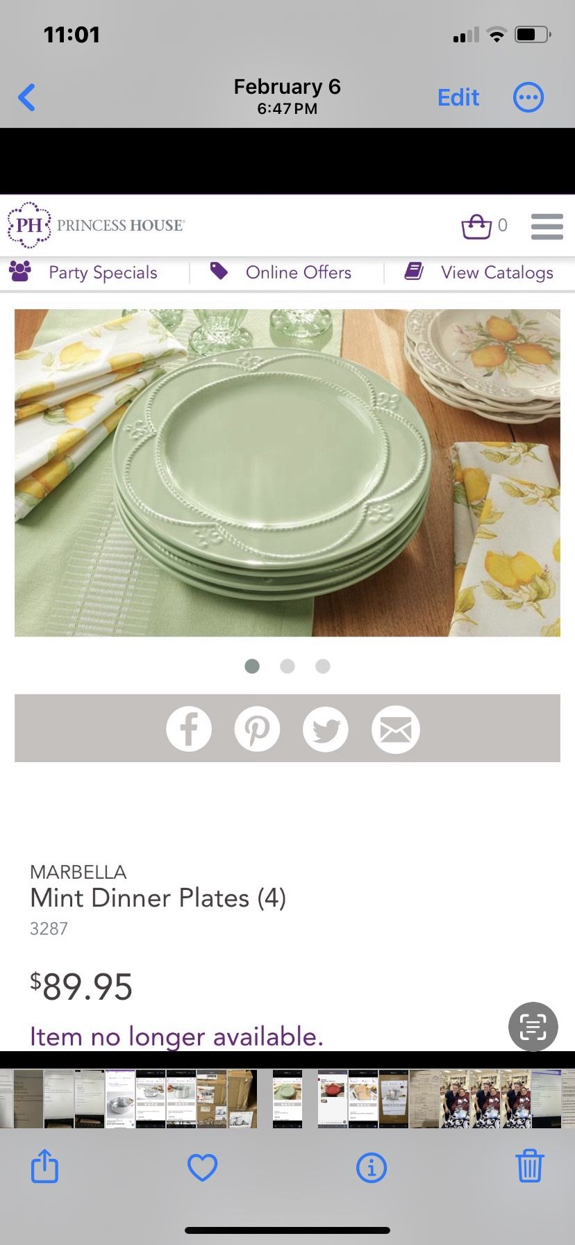 Princess House Marbella Mint Dinner Plates