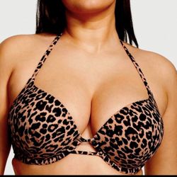 NEW Victorias Secret Bikini Top 34C Bombshell Adds 2 Cups Sizes Leopard