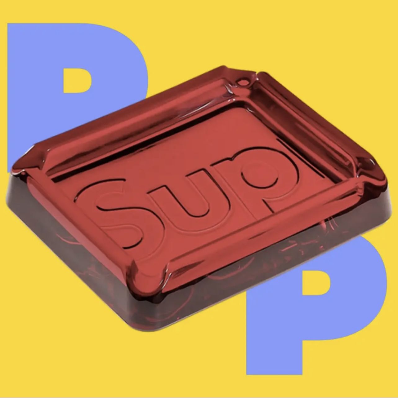 喫煙具・ライター Supreme Debossed Glass Ashtray Clear Red Supreme Debossed Glass Ashtray Red シュプリーム 灰皿 赤