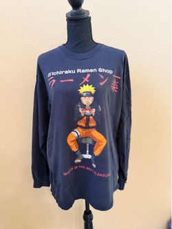 Naruto Ichiraku Ramen Shop Long Sleeve Graphic T-Shirt Size Large